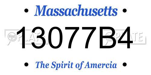 13077B4 Massachusetts License Plate