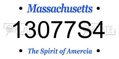 13077S4 Massachusetts License Plate