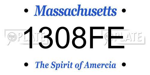 1308FE Massachusetts License Plate