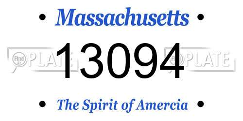 13094 Massachusetts License Plate