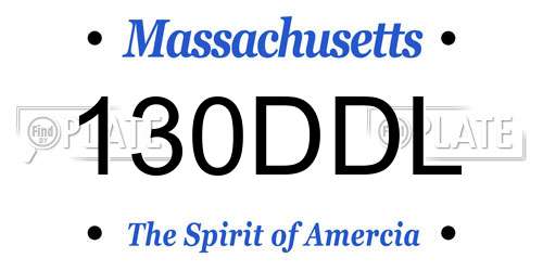 130DDL Massachusetts License Plate