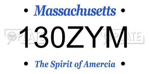 130ZYM Massachusetts License Plate