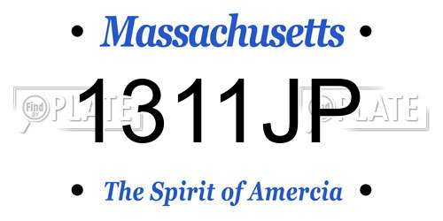 1311JP Massachusetts License Plate