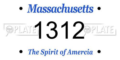 1312 Massachusetts License Plate