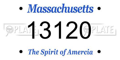 13120 Massachusetts License Plate