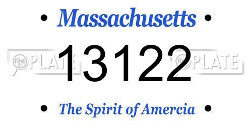 13122 Massachusetts License Plate