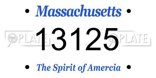 13125 Massachusetts License Plate