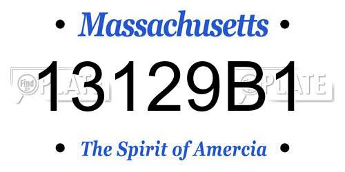 13129B1 Massachusetts License Plate