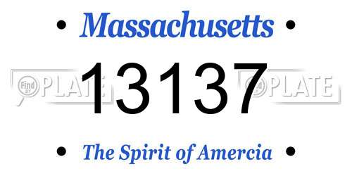 13137 Massachusetts License Plate