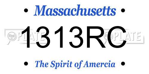 1313RC Massachusetts License Plate