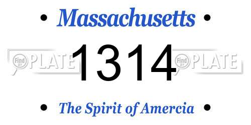 1314 Massachusetts License Plate