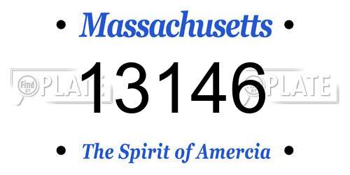 13146 Massachusetts License Plate