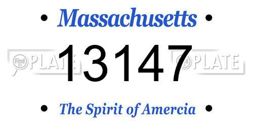 13147 Massachusetts License Plate