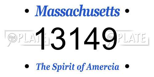 13149 Massachusetts License Plate