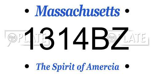 1314BZ Massachusetts License Plate