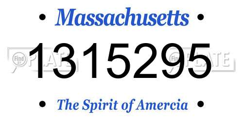 1315295 Massachusetts License Plate