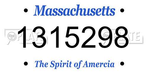 1315298 Massachusetts License Plate