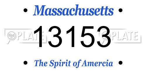 13153 Massachusetts License Plate