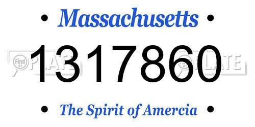 1317860 Massachusetts License Plate