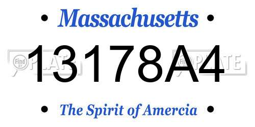 13178A4 Massachusetts License Plate