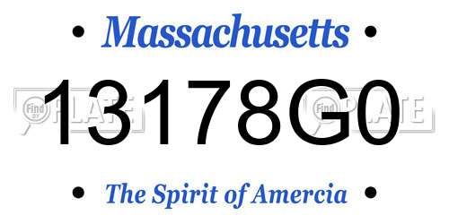 13178G0 Massachusetts License Plate
