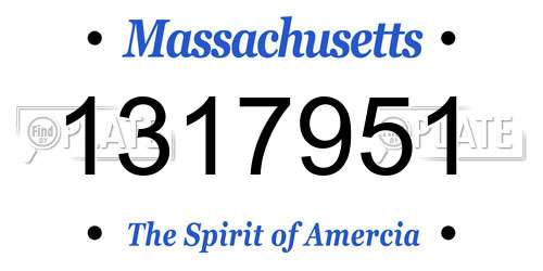 1317951 Massachusetts License Plate