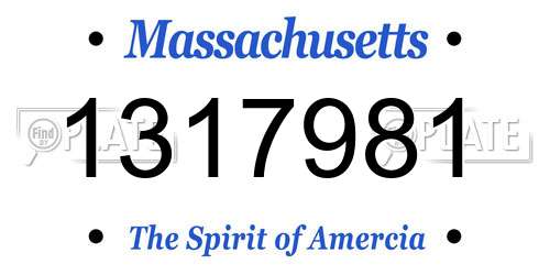1317981 Massachusetts License Plate
