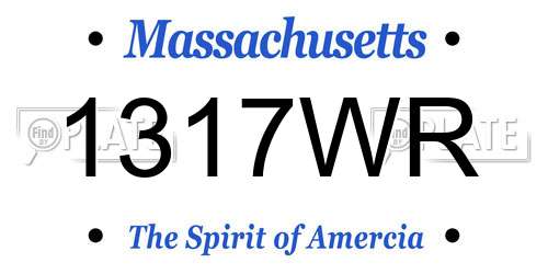 1317WR Massachusetts License Plate