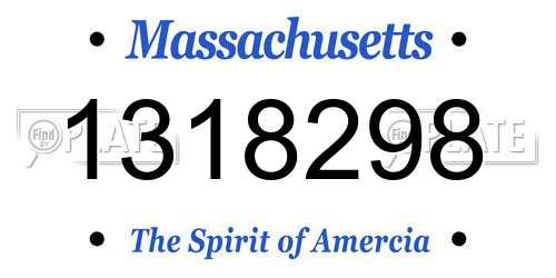 1318298 Massachusetts License Plate