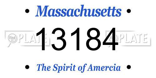 13184 Massachusetts License Plate