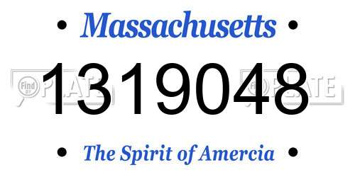 1319048 Massachusetts License Plate