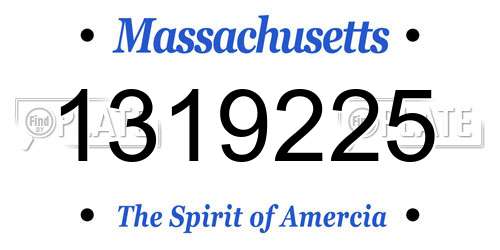 1319225 Massachusetts License Plate