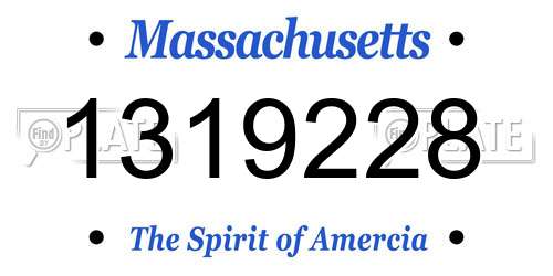 1319228 Massachusetts License Plate
