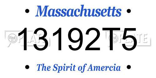 13192T5 Massachusetts License Plate