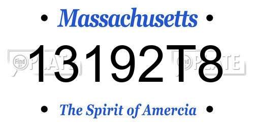 13192T8 Massachusetts License Plate