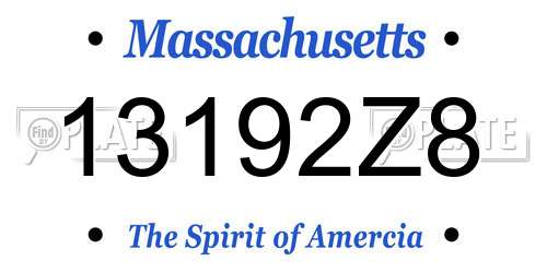 13192Z8 Massachusetts License Plate