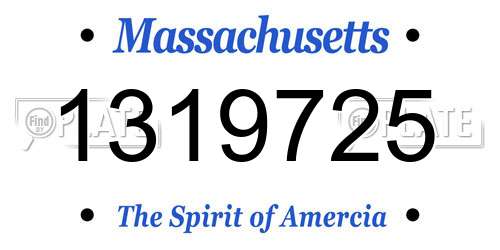1319725 Massachusetts License Plate