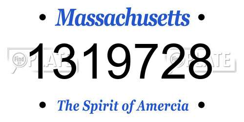 1319728 Massachusetts License Plate