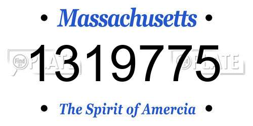 1319775 Massachusetts License Plate