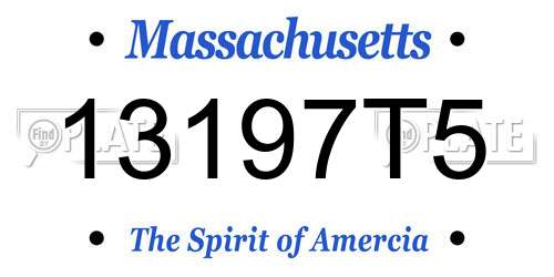 13197T5 Massachusetts License Plate