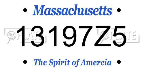 13197Z5 Massachusetts License Plate