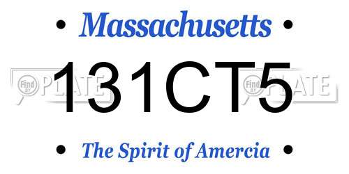 131CT5 Massachusetts License Plate