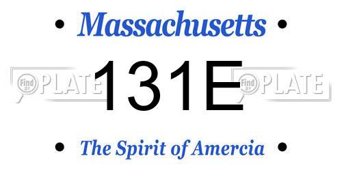 131E Massachusetts License Plate