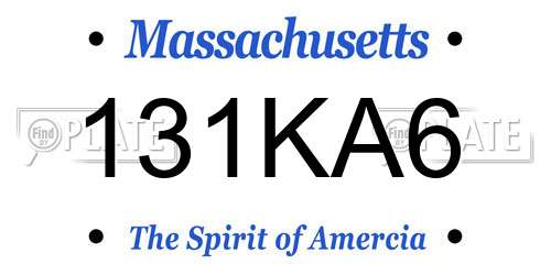 131KA6 Massachusetts License Plate