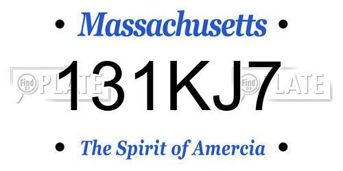 131KJ7 Massachusetts License Plate