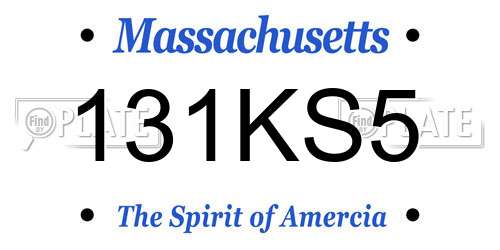 131KS5 Massachusetts License Plate