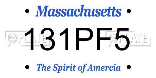 131PF5 Massachusetts License Plate