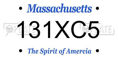 131XC5 Massachusetts License Plate