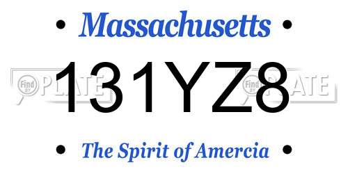 131YZ8 Massachusetts License Plate