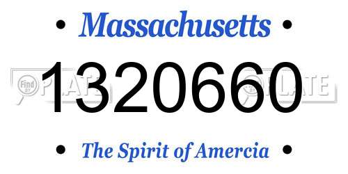 1320660 Massachusetts License Plate